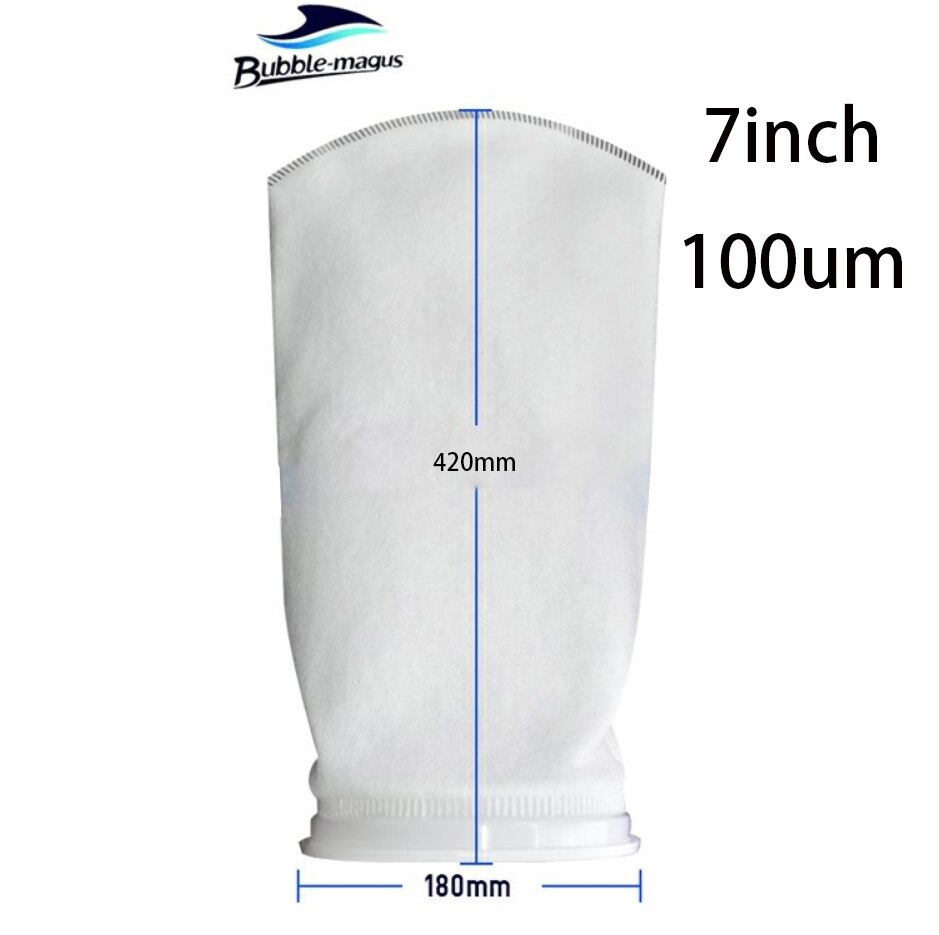 Soporte para calcetines y filtro de Acuario, Burbuja Magus, rejilla para filtro de pecera, bolsas de calcetines, cesta de plástico transparente de 4 pulgadas y 7 pulgadas: 7 inch 100 um