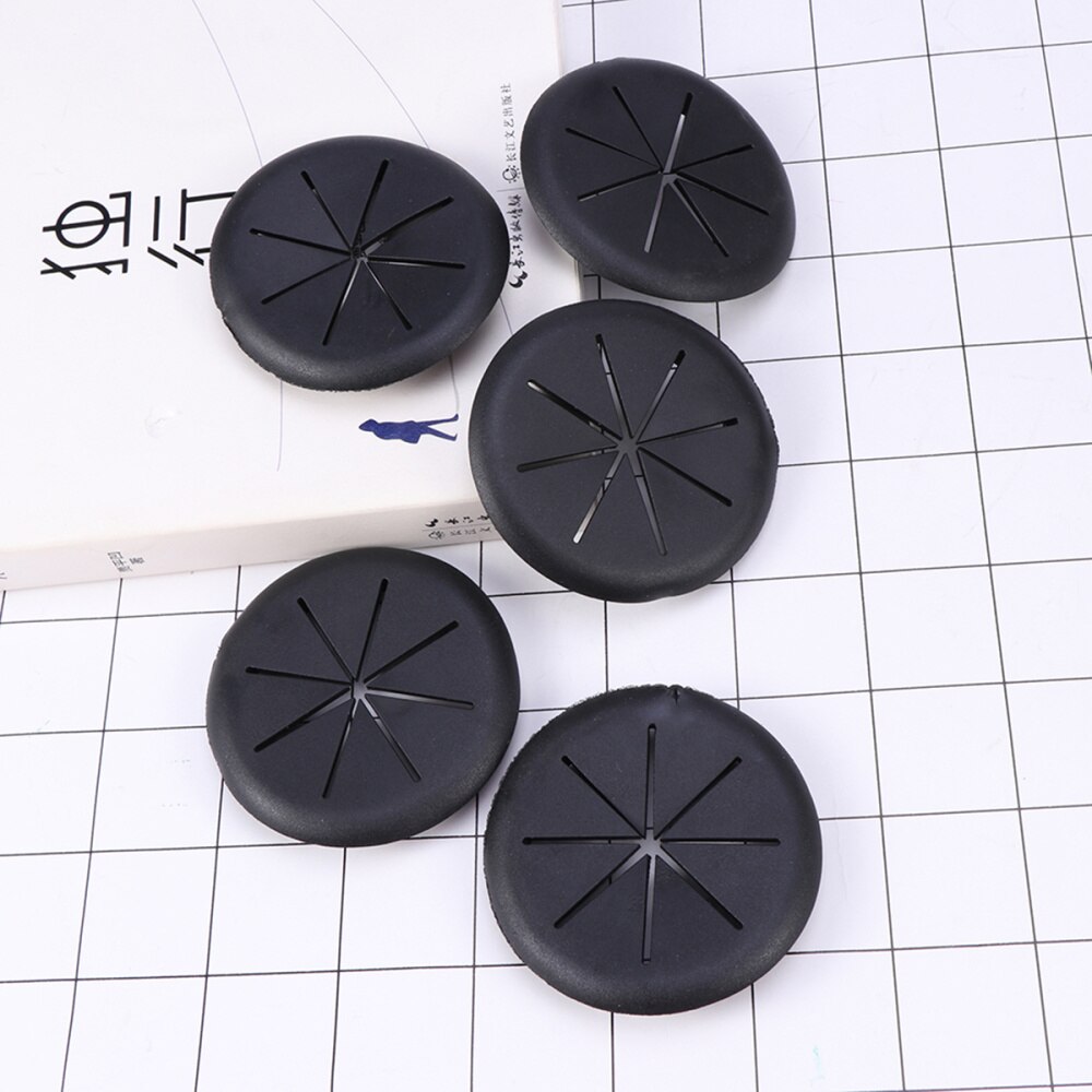 5 PCS Computer Desk Grommet Flexible Wire Organizer for Home Office Computer Desk Cable Cord Wire Management (Black)