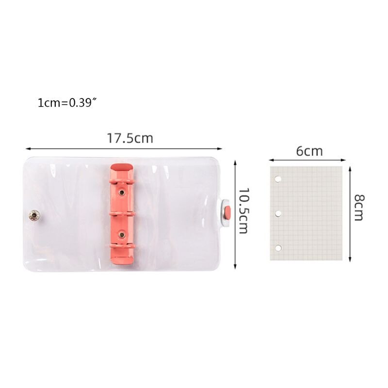 3 Holes Mini PVC Loose Leaf Transparent Diary Notebook Pocket Traveler Planner Note Book Office Supplies