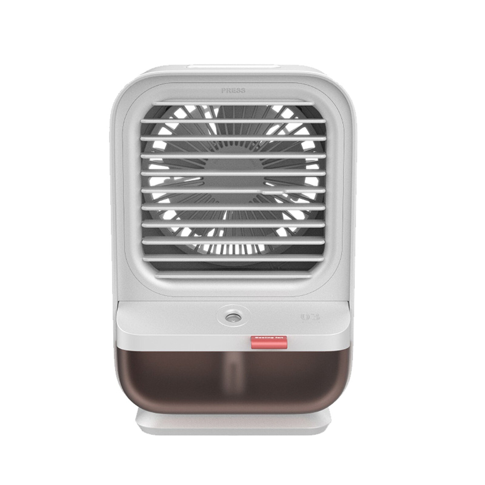 USB Portable Air Cooler Fan Air Conditioner Night Light Desktop Air Cooling Fan 3 in 1 Refrigeration Humidification Purification: white