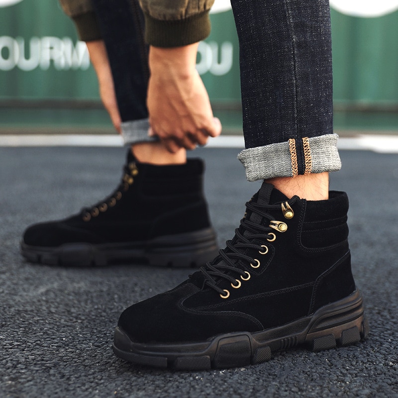 Heren Laarzen Winter Laarzen Britse Trend Mannen Laarzen Retro Laarzen Tij Tooling Schoenen Mode Mannen Sneeuw Schoenen Werken veiligheid Schoenen