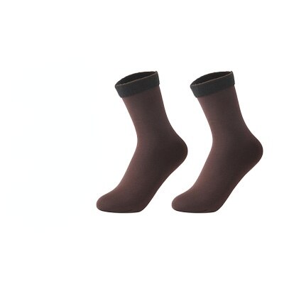 1 par kvinders varme vintersokker tykkere termisk nylon kashmir ensfarvede sokker blød #39 gulv søvn sort sok: Bn