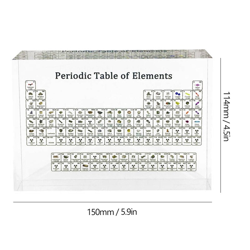 -Acrylic Periodic Table Display Kids Teaching Tool Home Decoration Crystal Chemical s Display