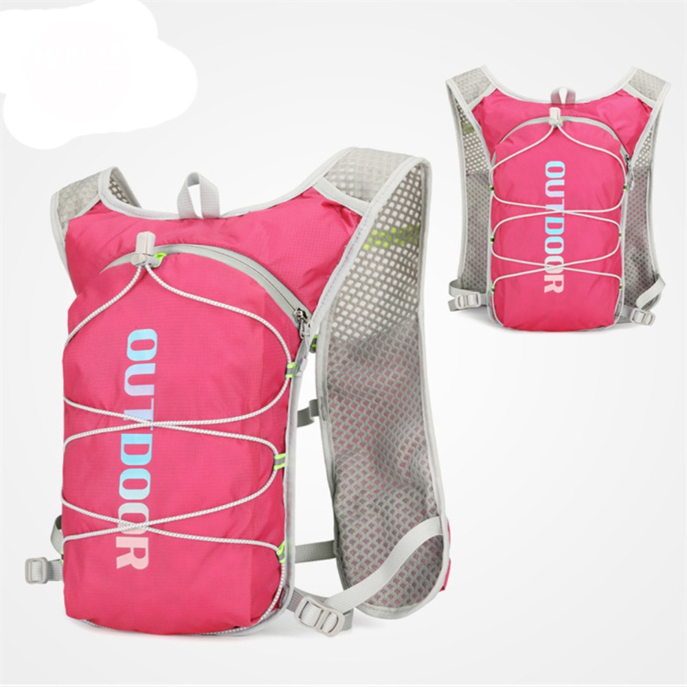 Mochila de nailon Unisex para escalada al aire libre, mochila reflectante de seguridad impermeable para ciclismo, mochila de hidratación transpirable ultraligera: Color rojo