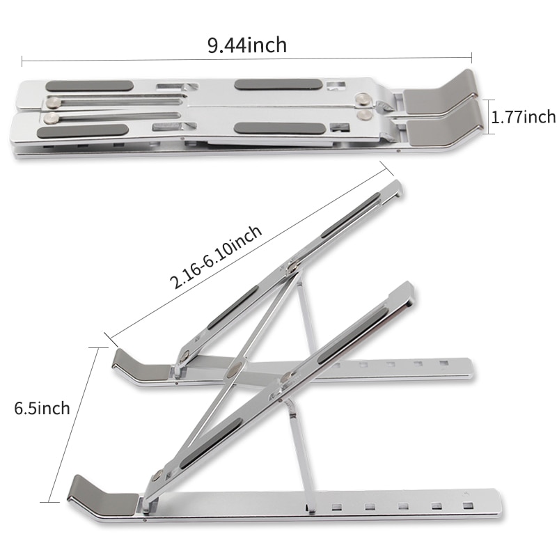 Aluminium Verstelbare Laptop Stand Folding Portable Voor Notebook Macbook Computer Beugel Lifting Cooling Holder Antislip