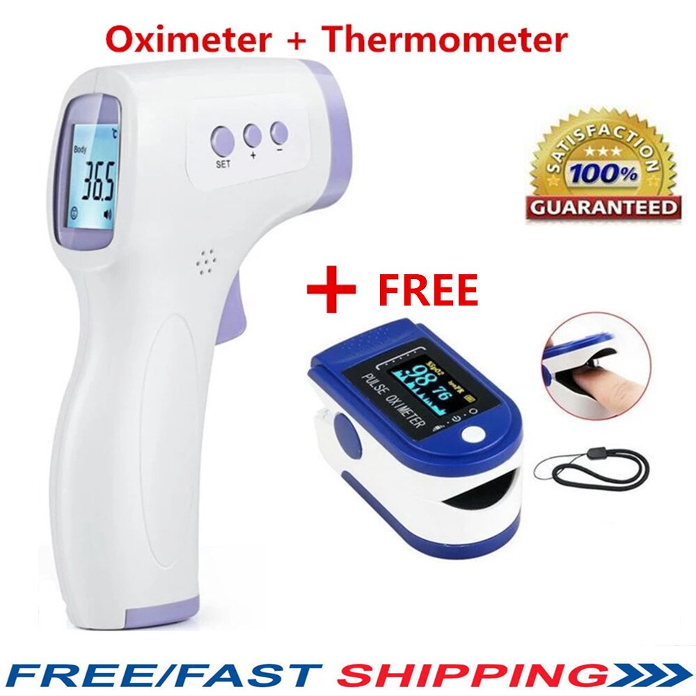 Non-contact IR Infrared Thermometer Forehead Temperature Measurement with LCD Three Colors Backlight Fever Thermometer