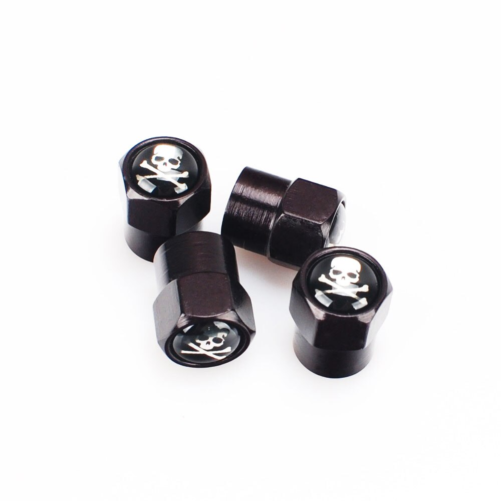 4Pcs/Set Classic SKULL Chrome Car Wheel Tire Valve Stem Cap For Car/Motorcycle,Air Leakproof And Protection Your Valv