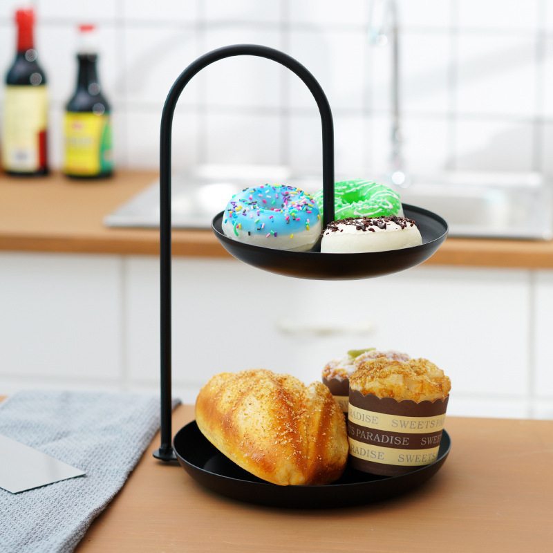 2-Tier Cake Stand Bruiloft Plaat Party Servies Bakplaat Plastic Lade Display Stand Sieraden Opbergvak Doop