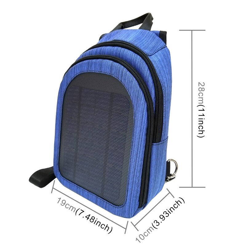 Haweel 5W Zonnepaneel Power Enkele & Dubbele Schouder Rugzak Tas