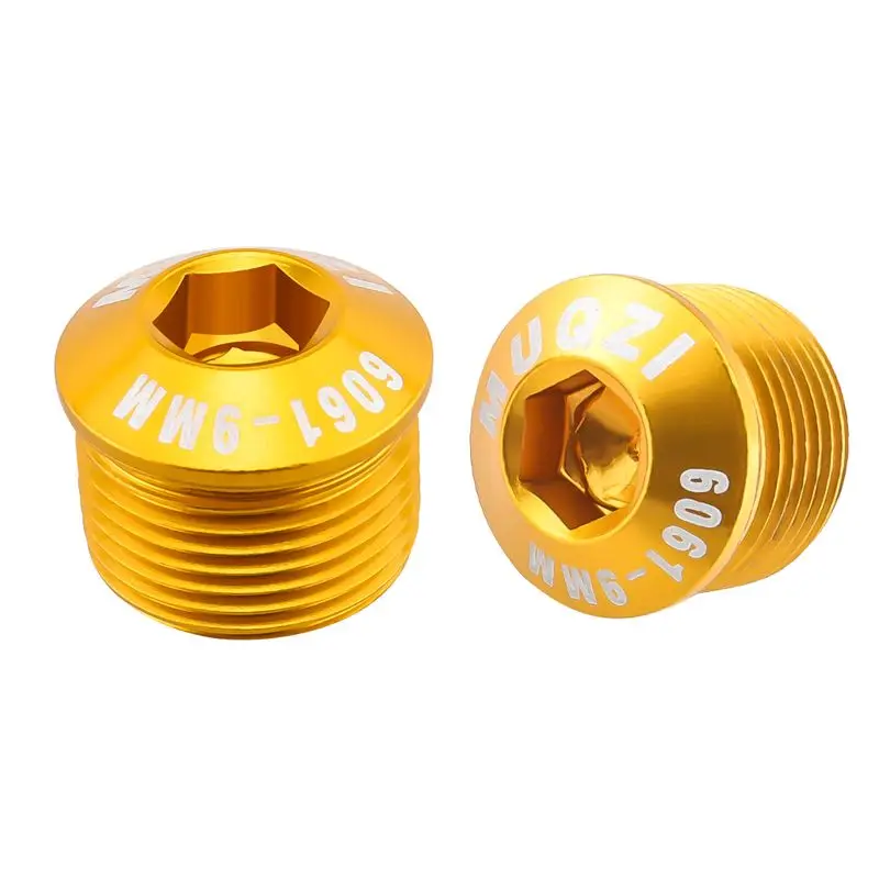 MUQZI 2pcs M14 Pedal Screw Dust Prevention Cover Aluminum Ultralight Pedal Bolt End Cap For Bike: light green