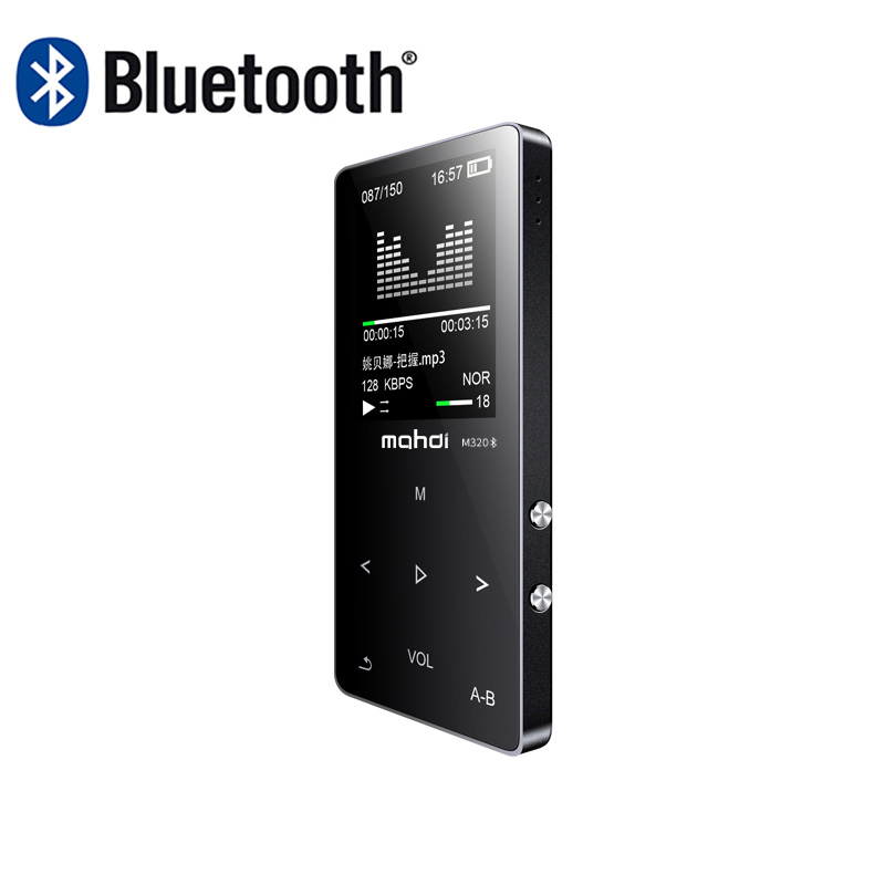 metal bluetooth mp3 player 8gb built-in speaker fm radio e-book voice recorder portable audio sport flac music Video Player: Black / 4GB