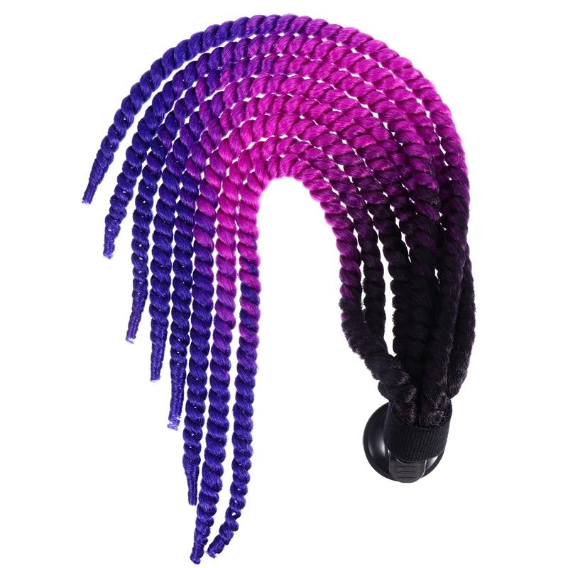Casco de motocicleta para mujer, trenzas, peluca para cascos de moto: H