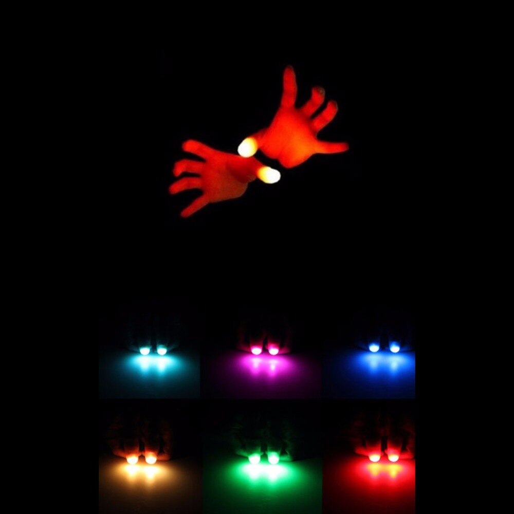 Accessoires de doigt lumineux, jouets créatifs et amusants, 1 paire de doigts lumineux magiques, accessoires de fête de Festival bleu, jouet de fête lumineux d'halloween