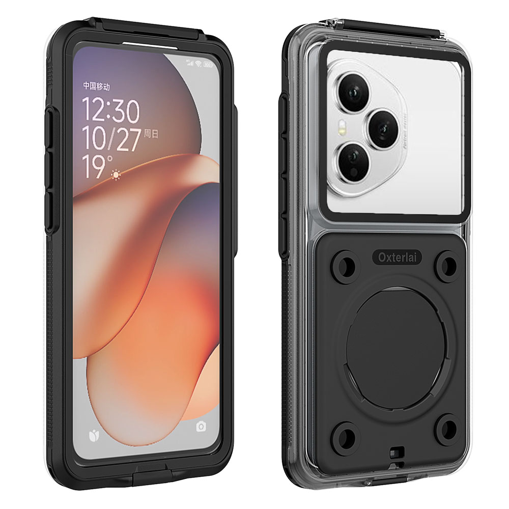 Diving Swim 15 Meter Deep Waterproof Case For Honor 400 300 200 Pro Ultra Huawei Nova 14 13 Pro Ultra with Phone Button: Plastic / Beige