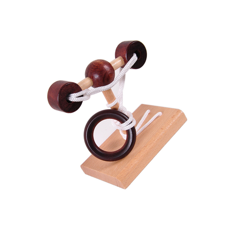 1 Piece Of Retro Style Wooden Educational Toy Solution Ring Unlock Solution Set Ring Puzzle Rope Toy