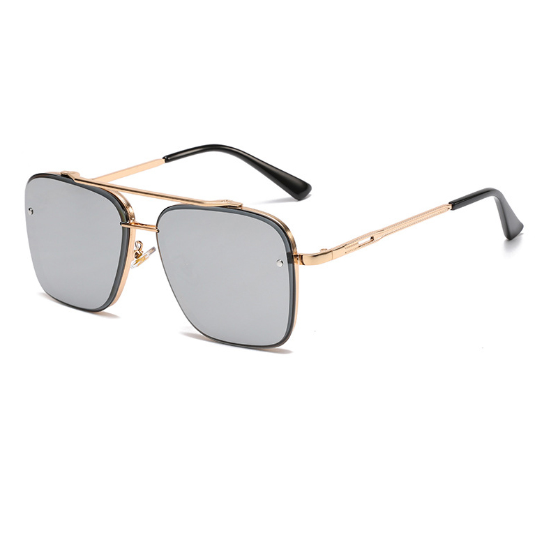 Gafas de sol de color degradado Gafas de sol con montura metálica grande para hombre Protección UV400 para mujer: Rosa