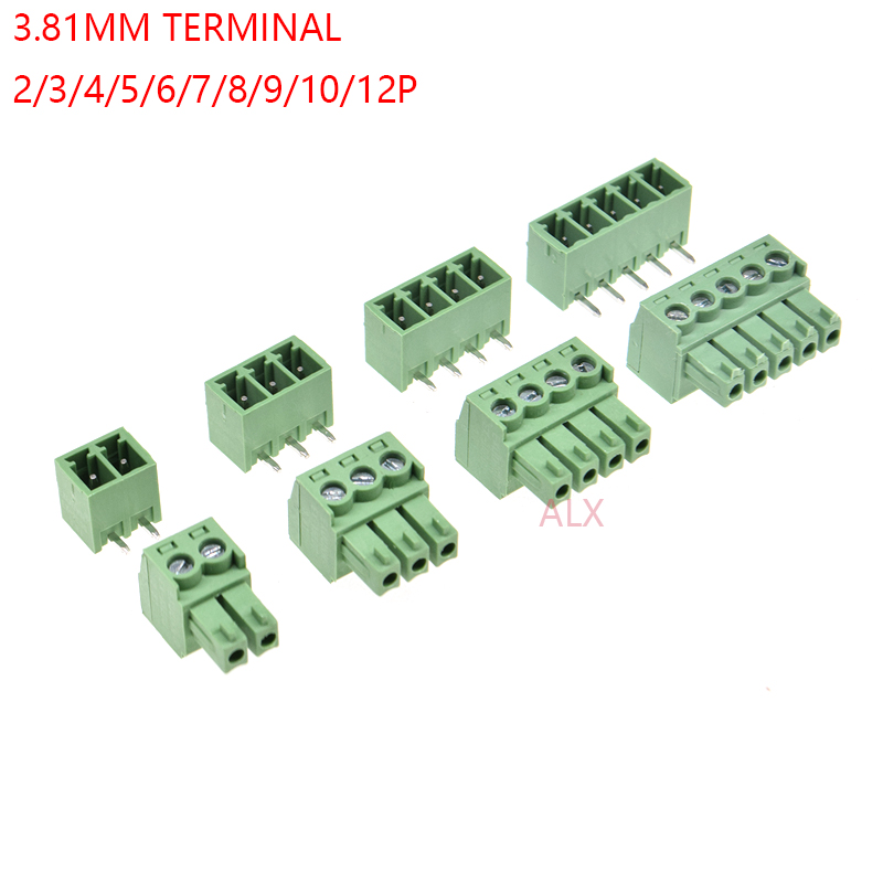 10 Sets 15EDG 2/3/4/5/6/7/8/9 Pin Haakse Schroef blokaansluiting 3.81 Mm Pitch Plug + Pin Header Socket 2 P 3 P 4 P 5 P 6 P