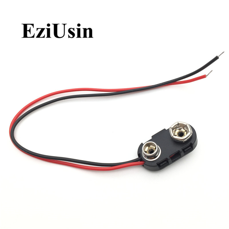 Adaptador de batería 6F22 9V, clip de conector a presión, soporte de cables de plomo DC 5,5x2,1, Clip de cable de alimentación para Arduino BATTERI PLUG, 10 Uds.: I Type hard head