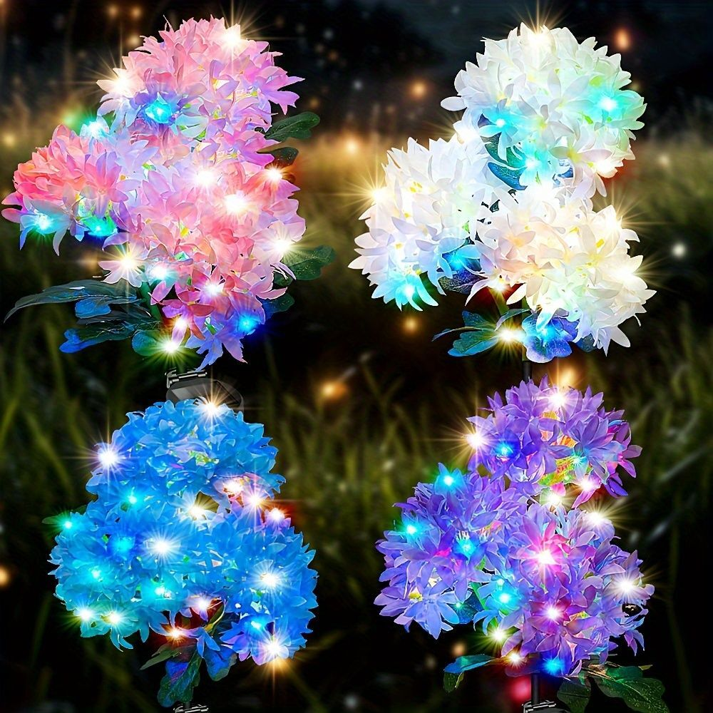 Hagelys utendørs soldrevet brodert ball blomsterlys gårdsplass dekorasjon ledet simulering blomsterlys lampe