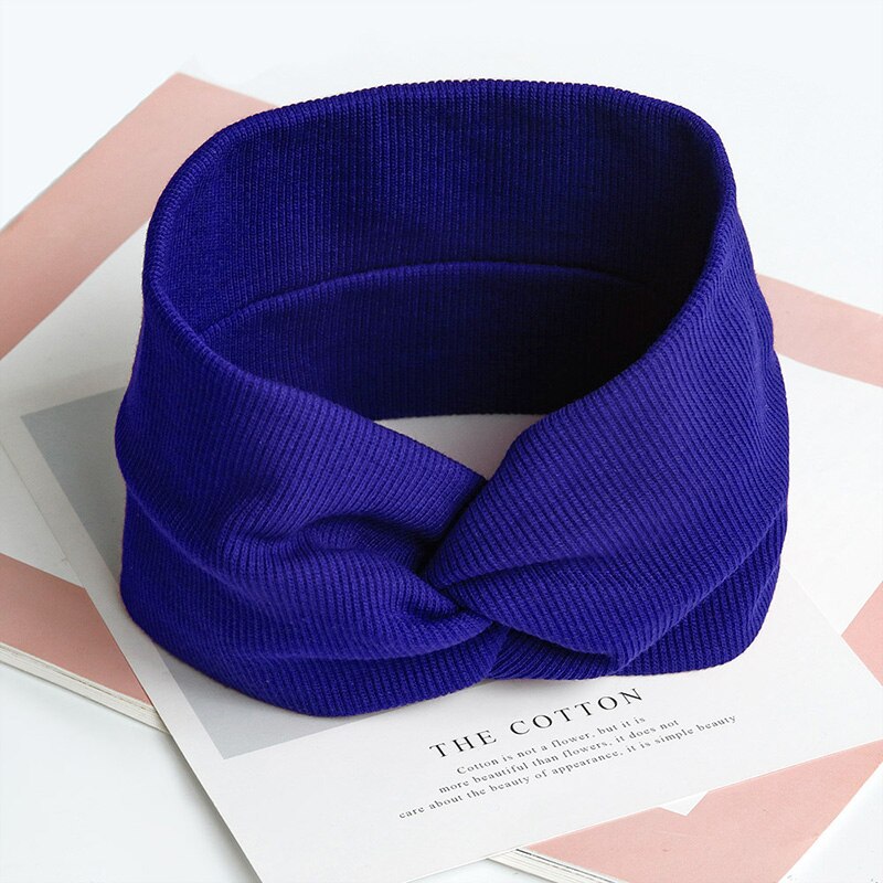 élastique noeud bandeaux sueur absorbant solide couleur bandeau pour femmes fille bébé coton croix cheveux accessoires