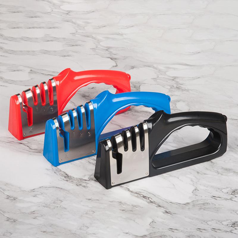 Afilador de cuchillos multifuncional portátil, Base antideslizante, 4 segmentos, accesorios para el hogar