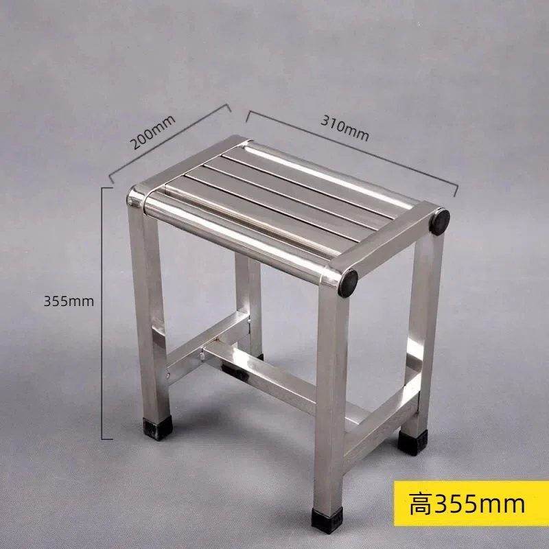 Waterproof Stainless Steel Low Stool Bath Bench Picking Stool Thickening Sgabello Pieghevole Portatile Household High Stool: Orange