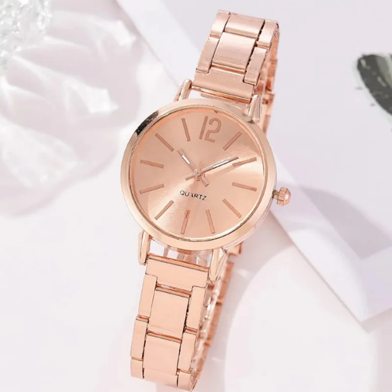Mode Gouden Armband Quartz Horloge Luxe Horloge voor Vrouwen Eenvoudige Ronde Wijzerplaat Roestvrij Studenten Dames Horloges Reloj Mujer