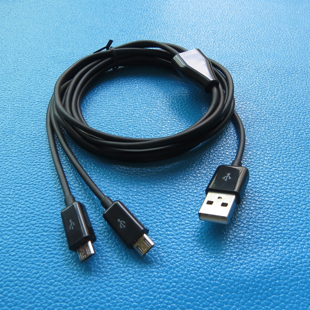24AWG 2 meter 6ft Dual Micro USB Splitter Kabel Power 2 Micro USB Apparaten Tegelijk