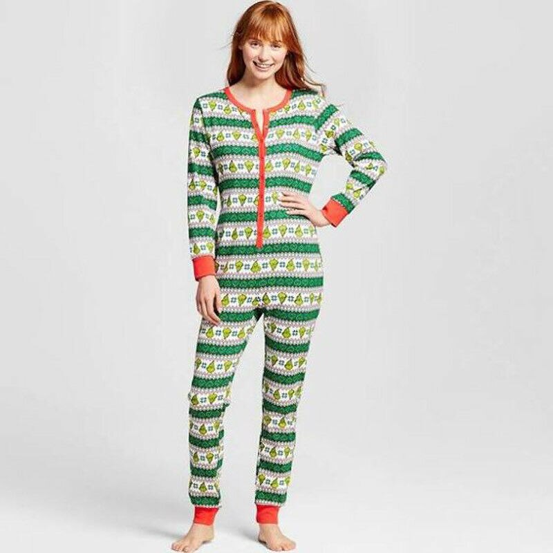 Familie matchende julepyjamas jumpsuit stribe jule nattøj nattøj