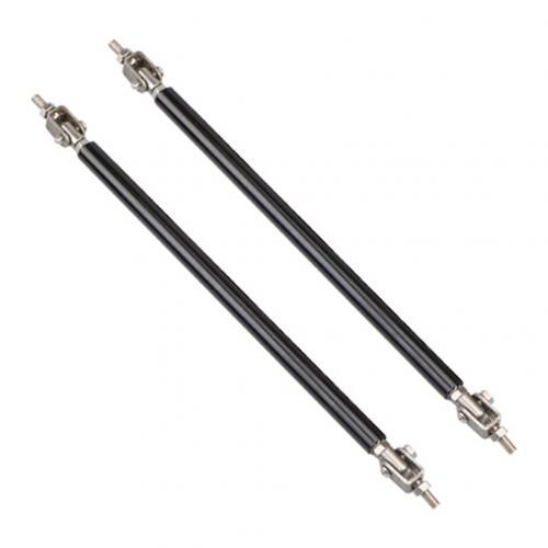 2 stk. 20cm universal justerbar bilstøtte til forkofangerlæbe splitterstang: Sort