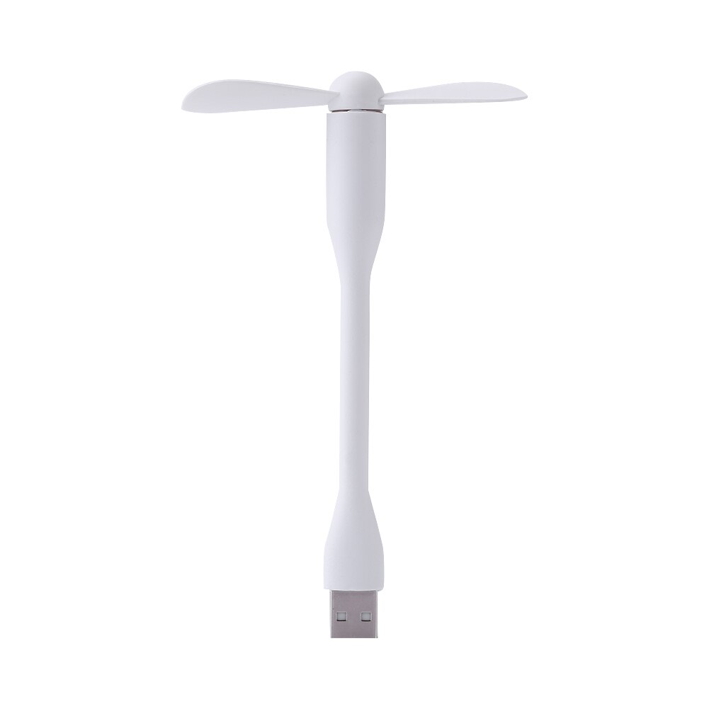 Mini Flexible Bendable USB Fan for Power Bank Laptop PC Computer AC Charger USB Output USB Gadgets For all Power Supply: White