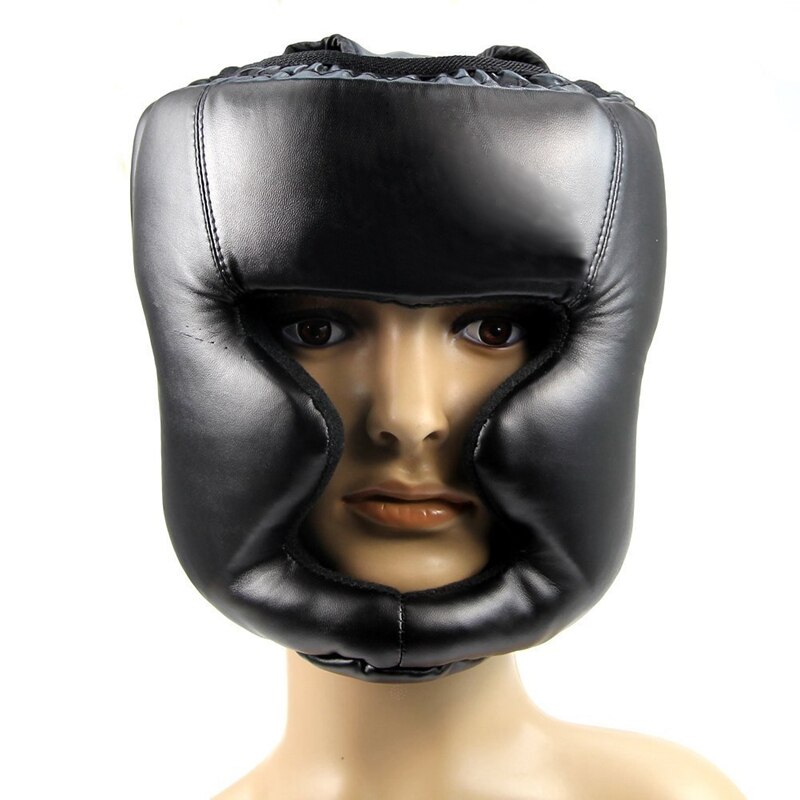 Sort godt hovedbeklædning hovedbeskytter træning hjelm kick boksning beskyttelsesudstyr