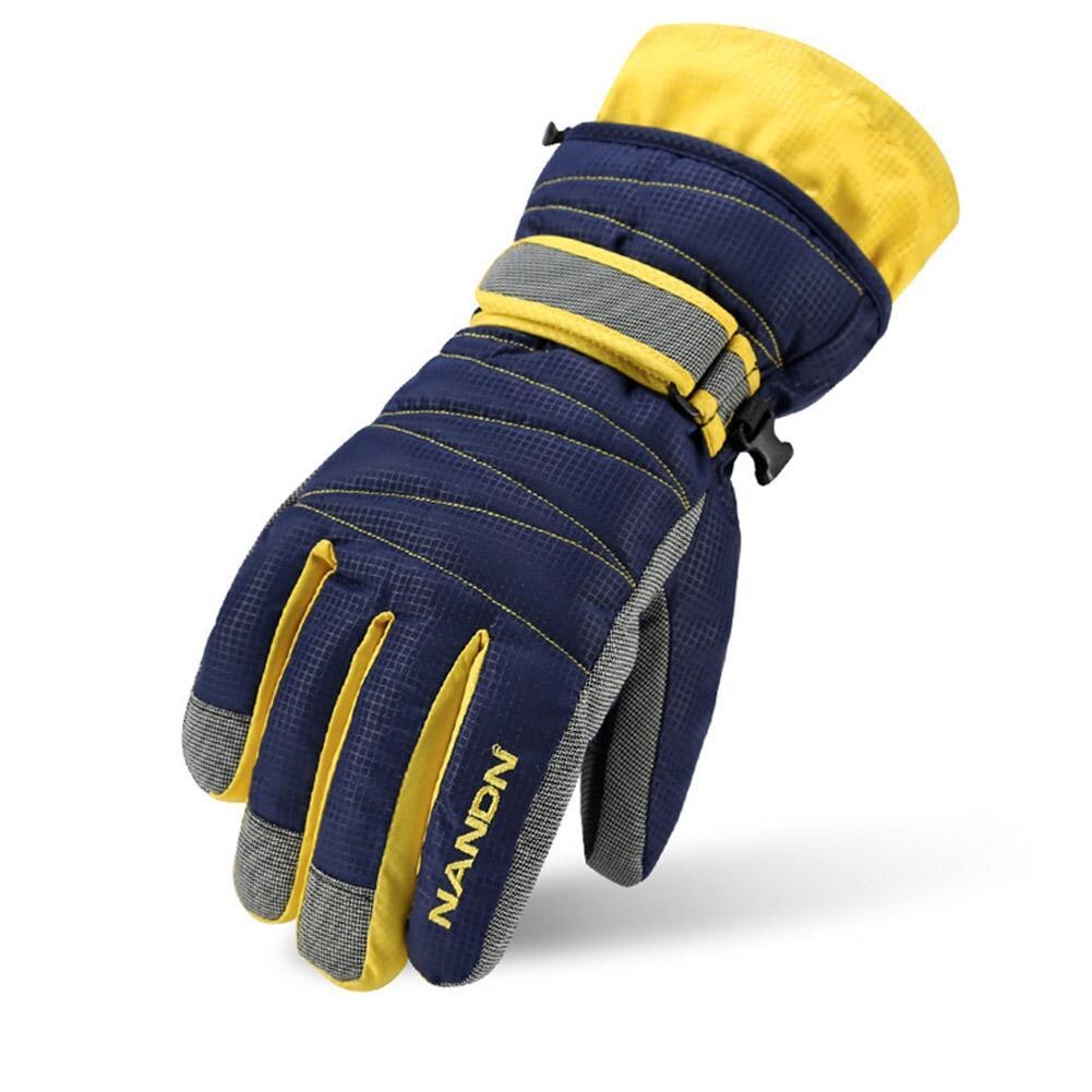 Unisexe hiver Tech coupe-vent imperméable gants temps Ski froid gant dans les mains coupe-vent gants: Bleu / XL