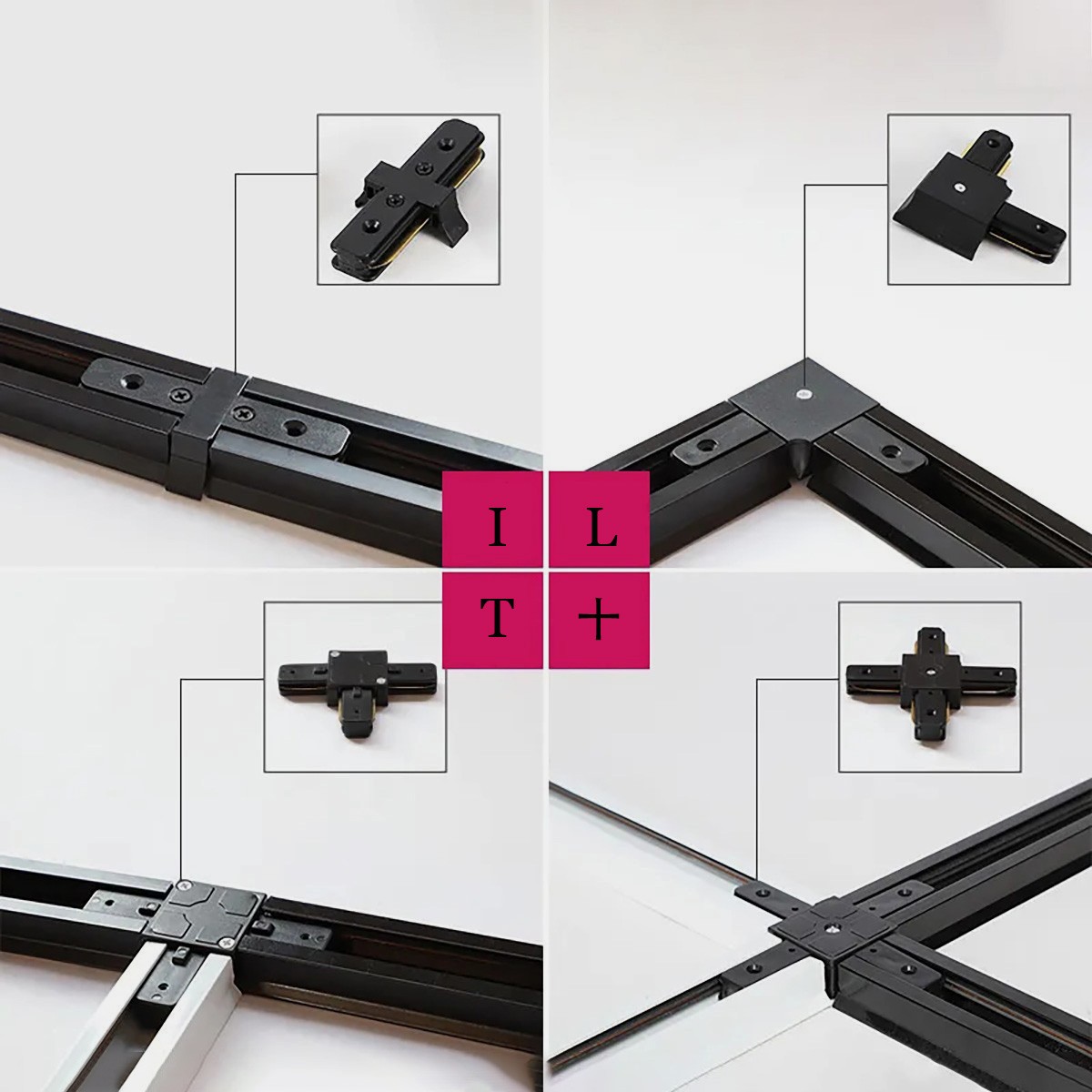 Aluminium 0.5M 1M Track Rail 2 Wire Systeem Led Track Lichten Rail Universal Rail Connector Circuit Rails Voor led Spoor Spots
