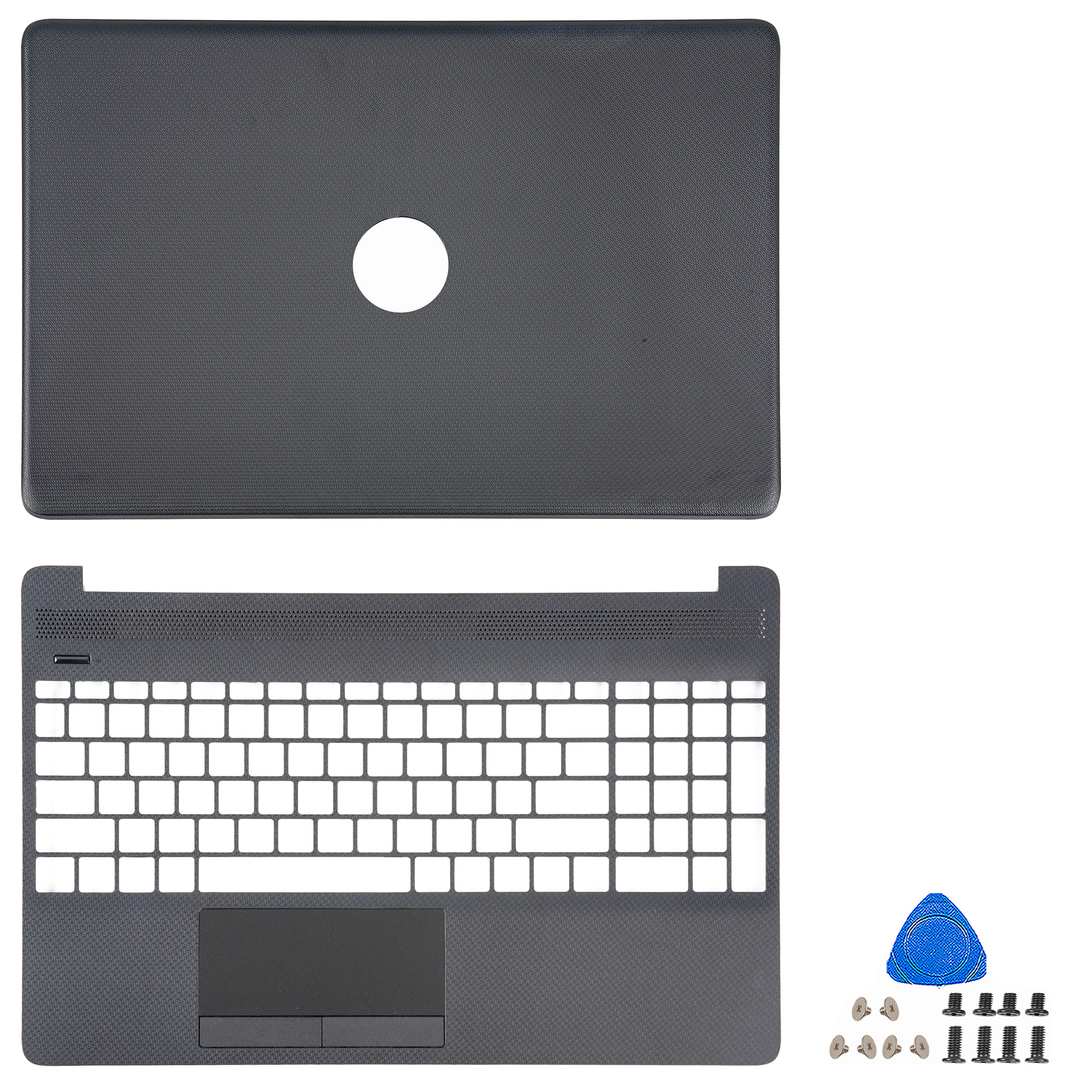 Nueva funda de portátil para HP 15-DW 15S-DU DY DR 250 255 G8 TPN-C139 LCD contraportada bisel frontal cubierta inferior con reposamanos carcasa superior: Negro