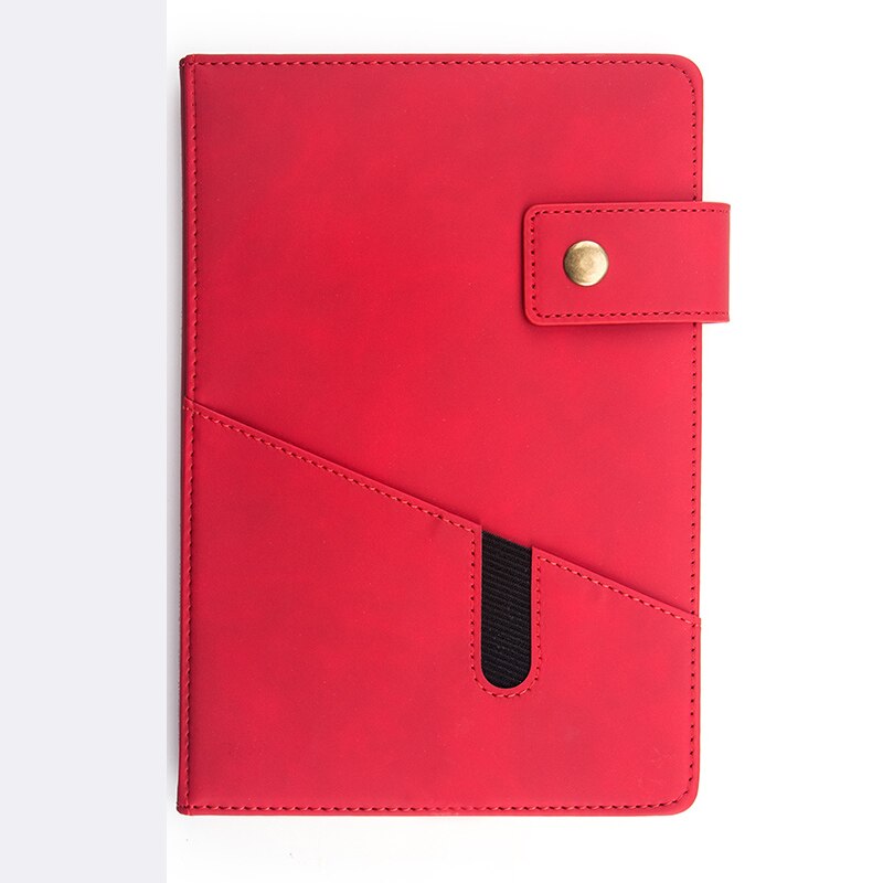 Buckle PU Soft Cover Notebook Daily Plan A5 Business Agenda Schedule Paper Personal Diary Notebook School Office Stationery: Red