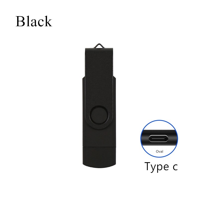 Beste Usb Flash Drive Voor Android Telefoon 64Gb 8Gb Pendrive 128Gb 32Gb Type C 2.0 Pen drive Metalen Memory Stick 16Gb Cle Usb: 16GB / black type c