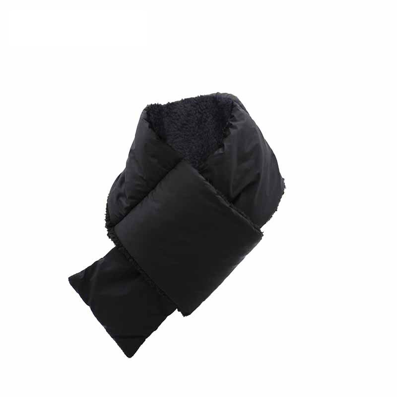 Waterproof Cotton Snood Men Outdoor Winter Thermal Warm Hiking Skiing Scarves Windproof Neck Warmer Camping Cycling Scarf Women: A- Black
