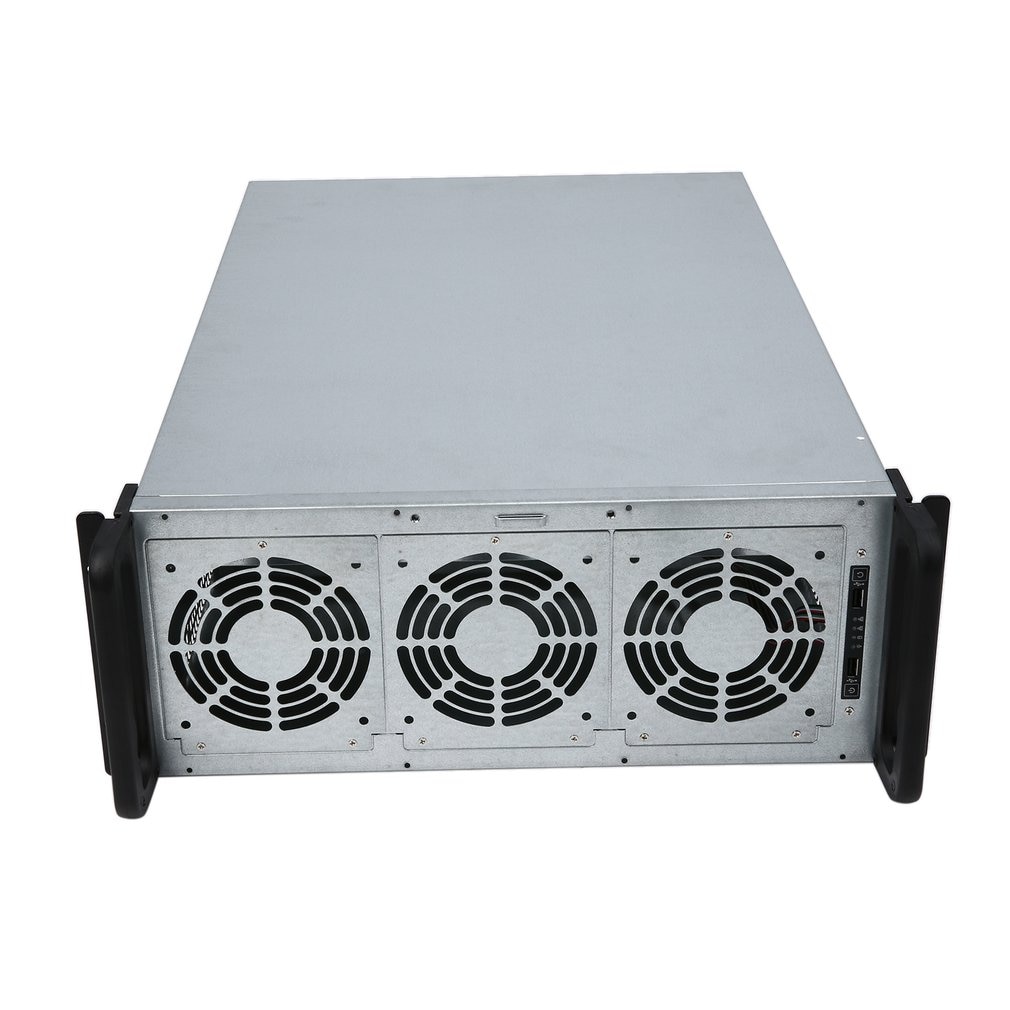 Riser Mining ETH/ETC/ZEC/XMR 4U Mine Mining Machine Chassis 6/8 Graphics Server Chassis Single Power Supply