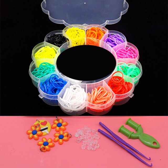 600 stuks elastiekjes voor meisjes, voor kinderen, elastiekjes om te weven, veterarmbandjes, speelgoed, kauwgom voor armbanden, doe-het-zelf materiaalset: 01