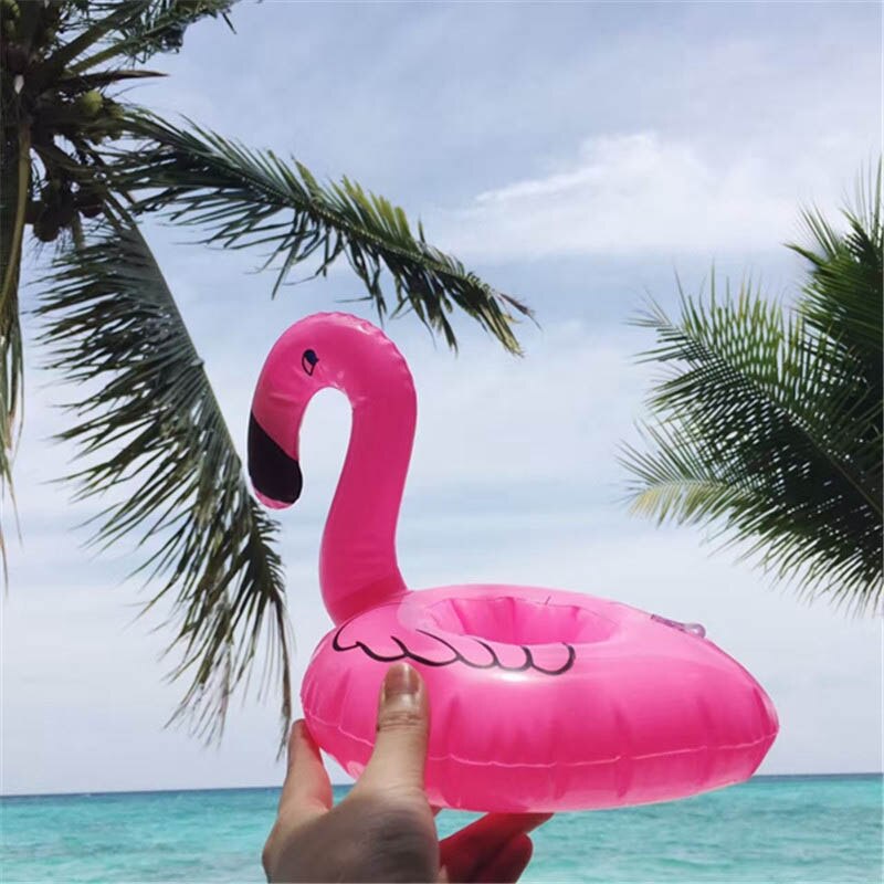 Summer Toy Inflatable Drink Cup Holders Flamingo/Donut Beach Party Supply Swimming Pool Toys Party Kids Swim Beverage Cup Holder