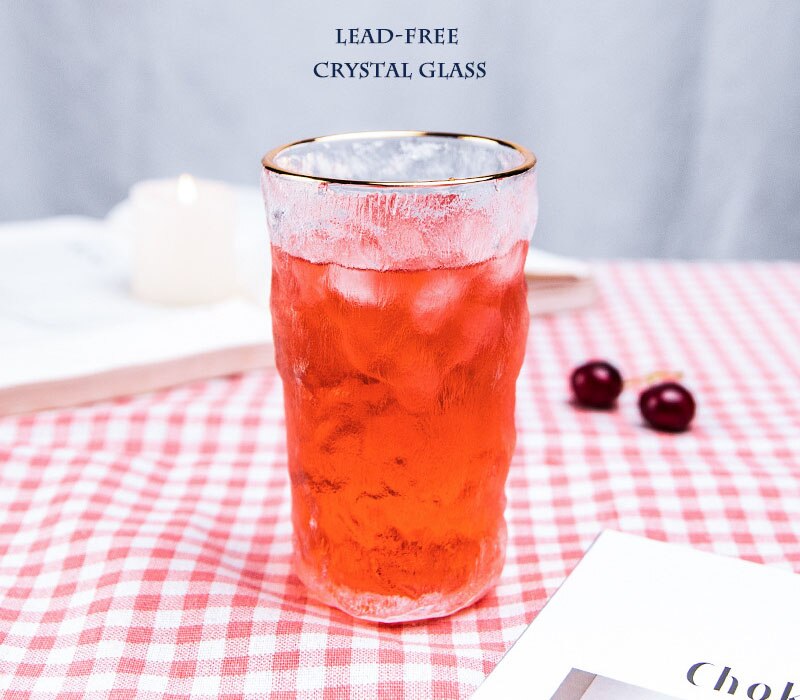 Ice Glacier Pattern Drinkware Durable Scale Glass Mug Breakfast Mlik Coffe Cup Household Couple Water Cup