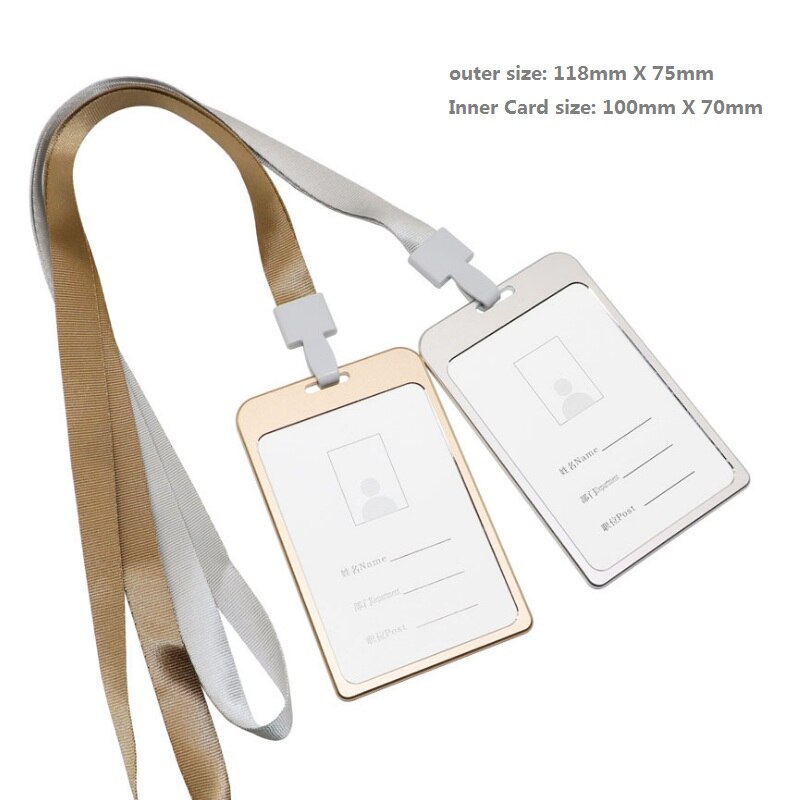 Aluminiums navnekortholdere med lanyard business arbejdskort id badge lanyard holder lodret metal id business case
