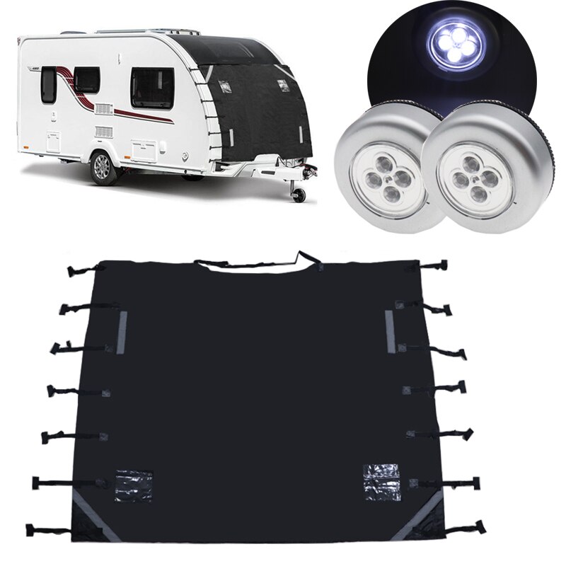 Trailer Caravan Waterproof Cover Caravan Accessories RV Front Towing Cover Protector Dustproof Reflective Strip Camper