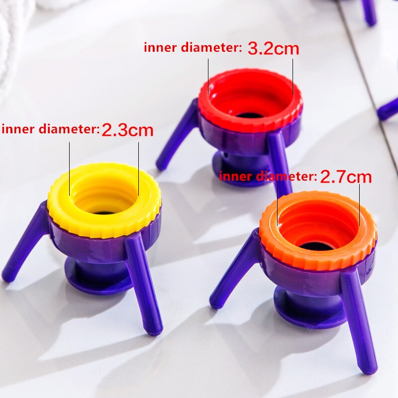6Pcs Toss It Bottles Stand Cap Kit Easy Pour Out Thick Liquid Bottle Emptying Kit with 6 Adapters