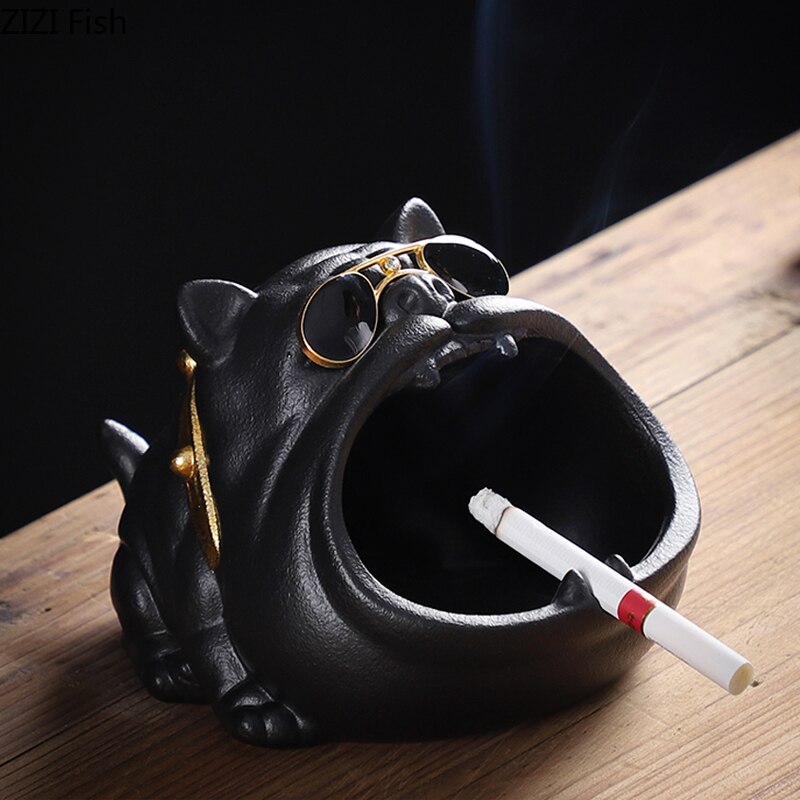 Sød tegneserie fransk bulldog keramisk askebæger til kæreste stue hjem dyr askebæger dekoration tilbehør