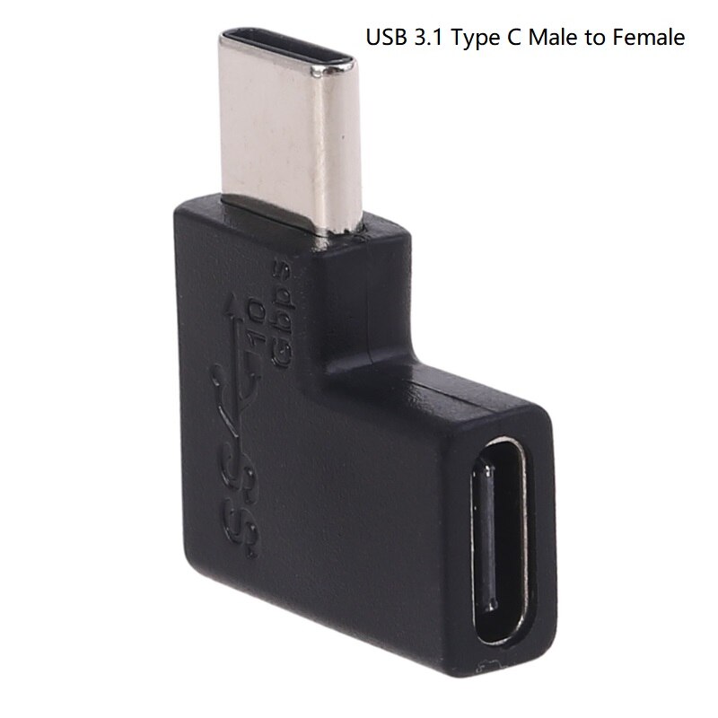Right Angle 90 Degree USB 3.1 Type C Male to Female USB C Converter Adapter for Cellphone Tablet Laptop USB C Charger X6HB: D
