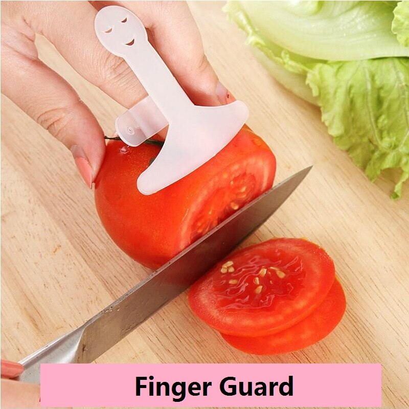 1 stks ABS Plastic Vinger Guard Smiley Gezicht Gesneden Groenten Hand Guard Wit Mooie 12 cm * 10 cm * 0.5 cm