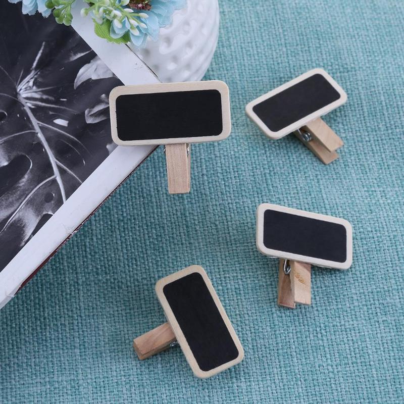 Mini pinzas de madera para pizarra, 50 Uds., carpeta de notas, Clip para foto, , decoración DIY