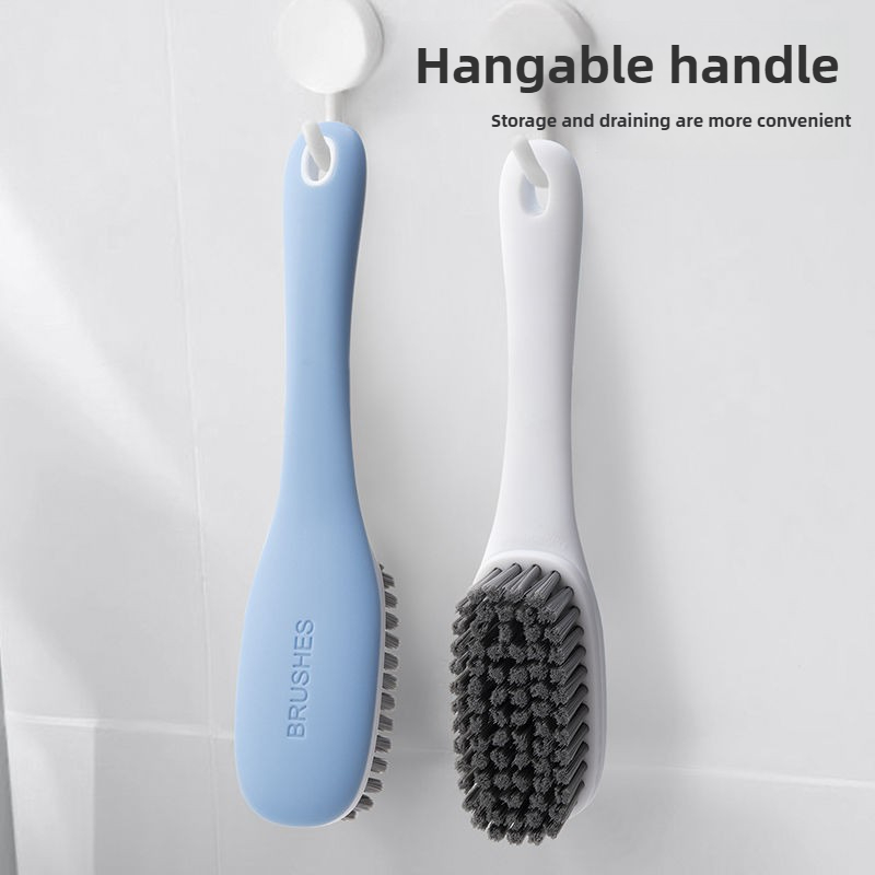 Laundry Stain Brush with 2X Shoe Scrubbing and Ergonomic Grip Multi Purpose Cleaning Tool for Fabric Clothes Bathroom Supplies